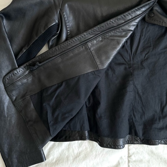 VINCE WOMEN’S LEATHER MOTO JACKET Asymmetrical Zip Fitted Size/M~ Orig. $1195 - Picture 8 of 13